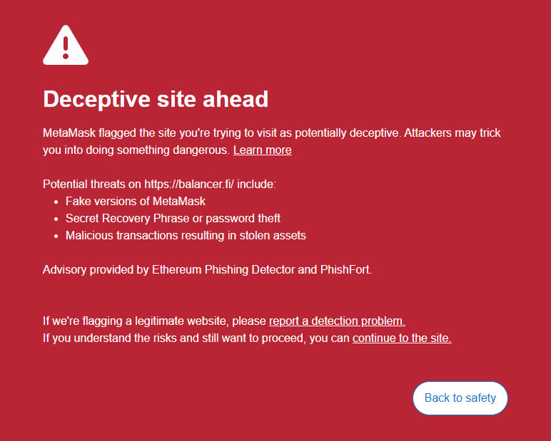 Screenshot from compromised Balancer website. Source: BeInCrypto/Balancer.fi 