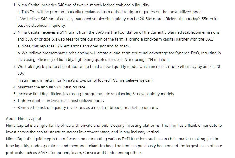 Screenshot from proposal. Source: Synapse governance forums