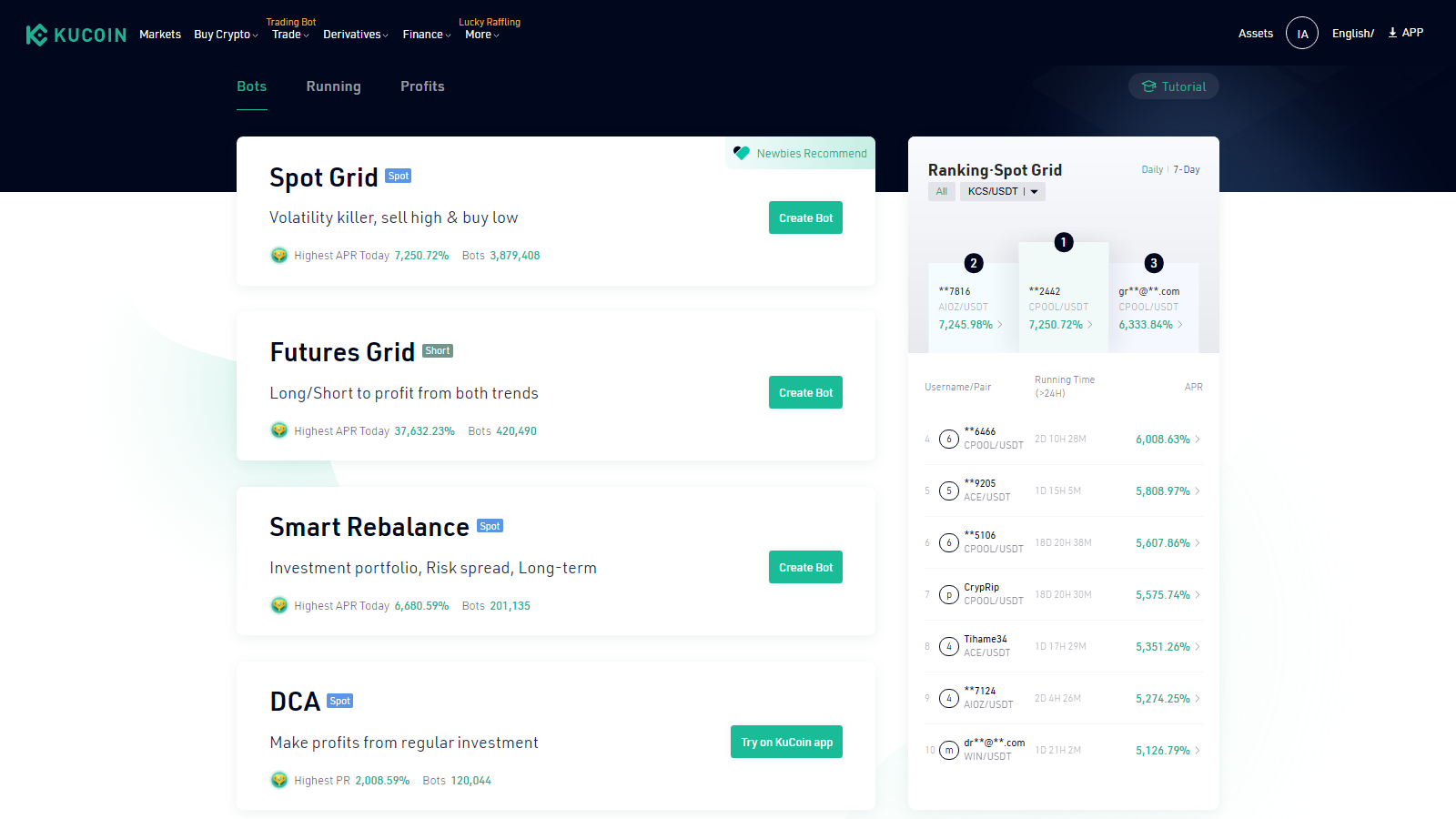 KuCoin scambiare bot