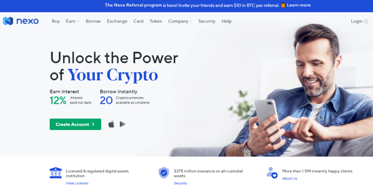 bitcoin interest nexo