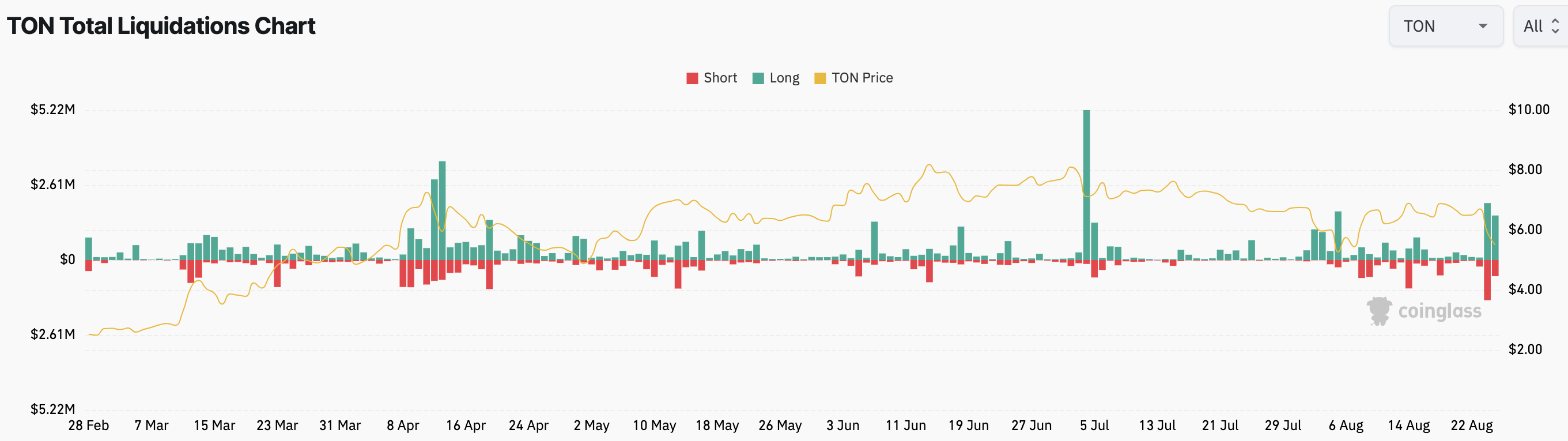 Liquidazioni Toncoin.