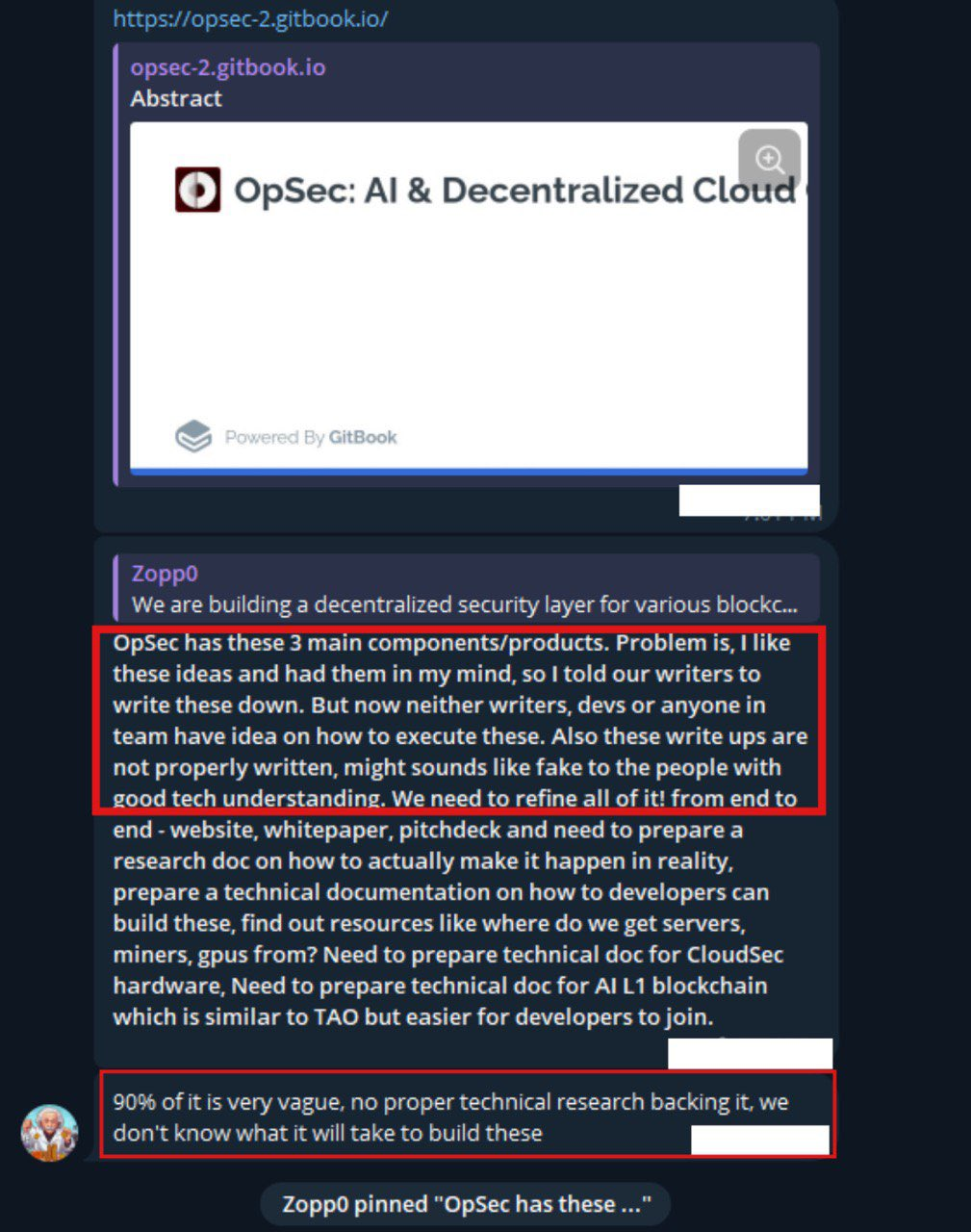 Documento trapelato di OpSec di ZachXBT