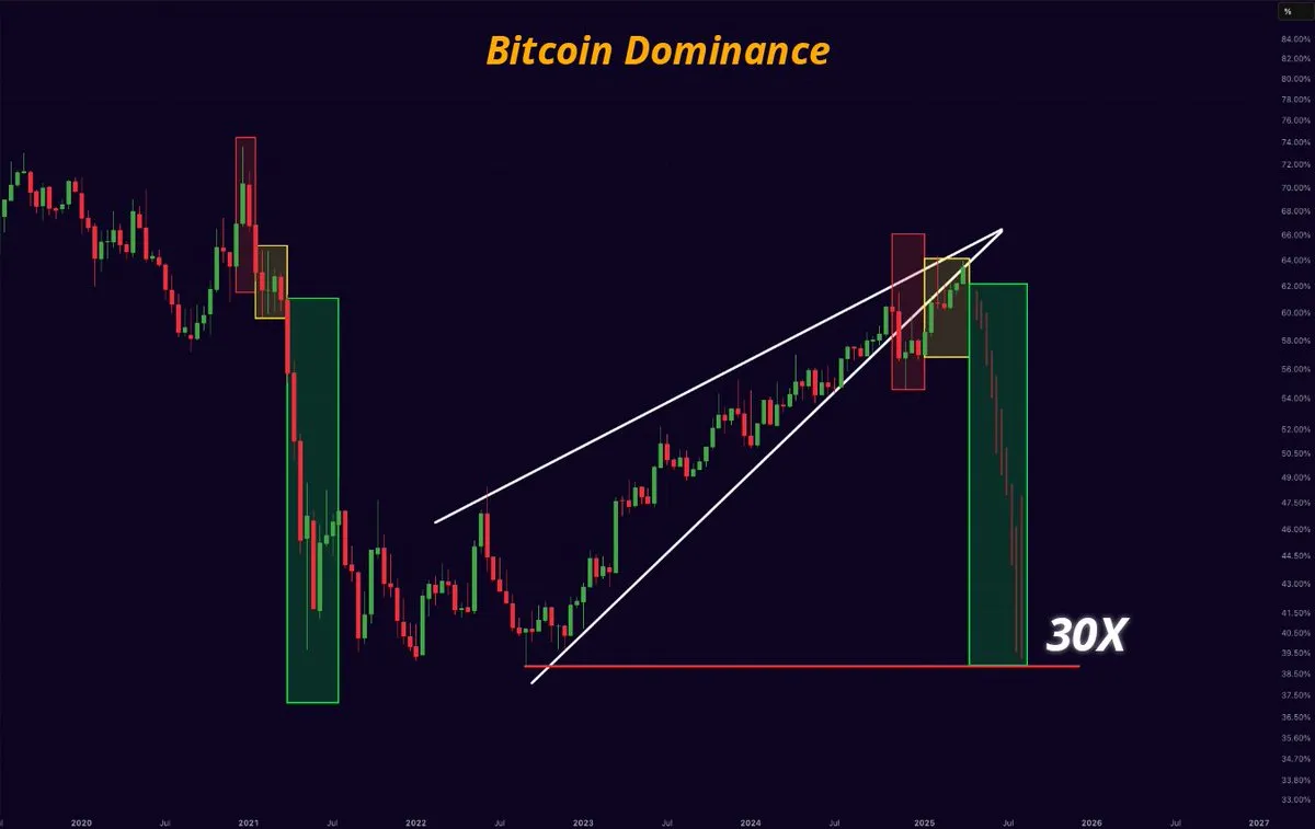 Grafico della Dominance di Bitcoin