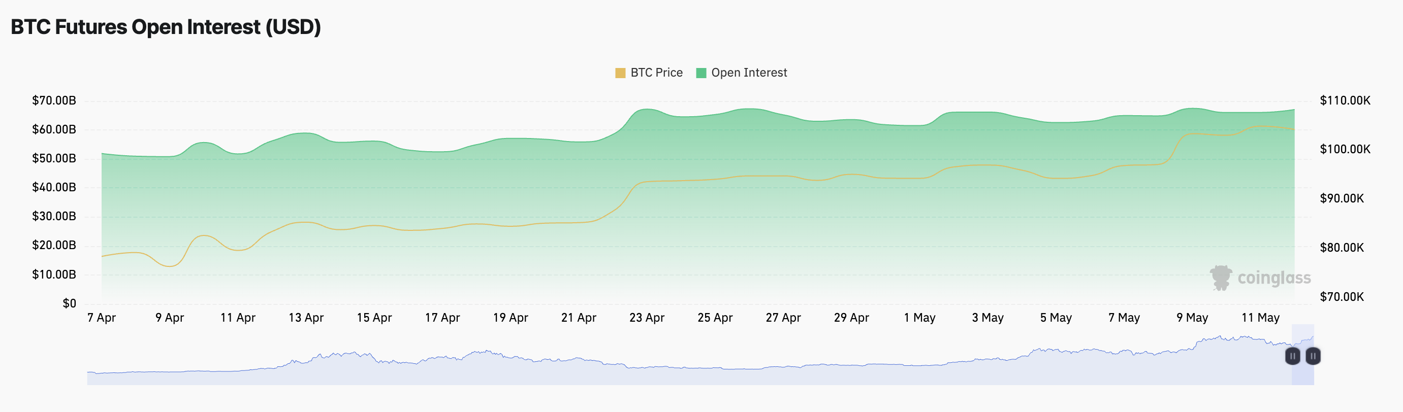 Open Interest dei Futures su BTC.