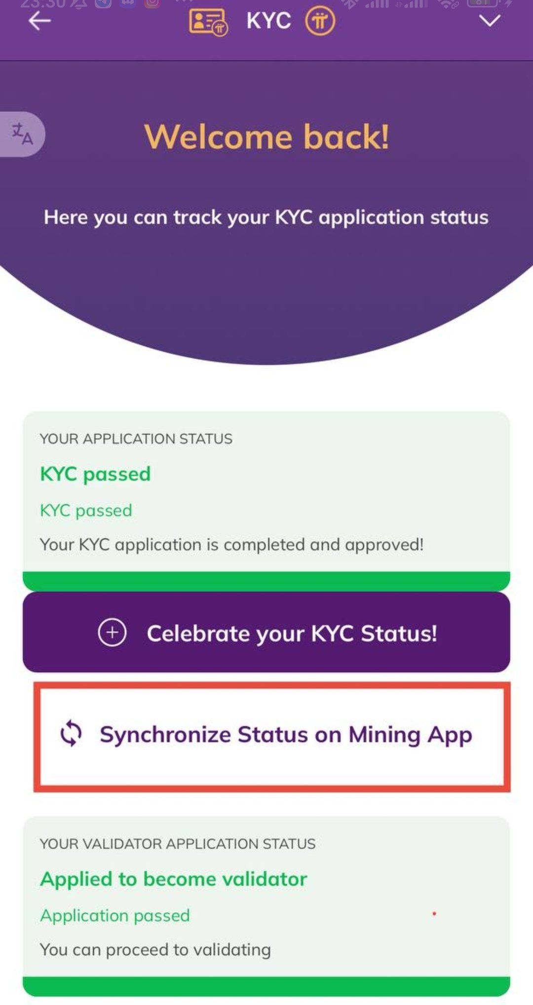 Nuova funzionalità KYC di Pi Network.