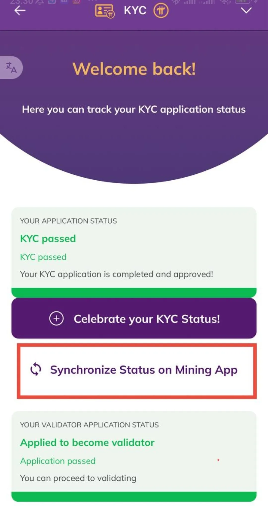 Nuova funzionalità KYC di Pi Network.