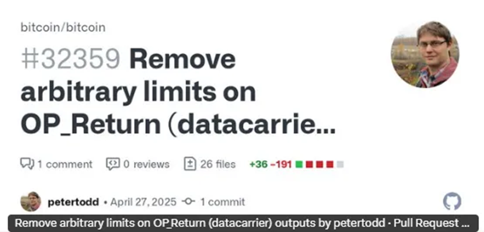Proposta di Peter Todd per rimuovere i limiti arbitrari su OP_Return