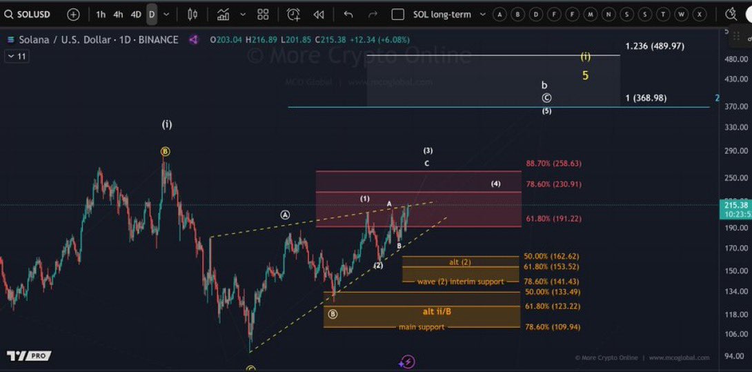 Grafico del prezzo di SOL sul timeframe di 1 giorno. Fonte: Sr Peters su X